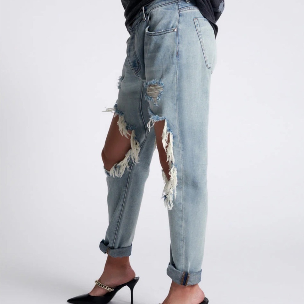 NWT One Teaspoon Trashed Saints Boyfriend Jeans Montanna Size 27 - Picture 2 of 9